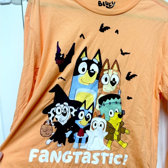 Long-Sleeve Tee in Orange with Bluey Halloween Graphic - Picture 2 of 4